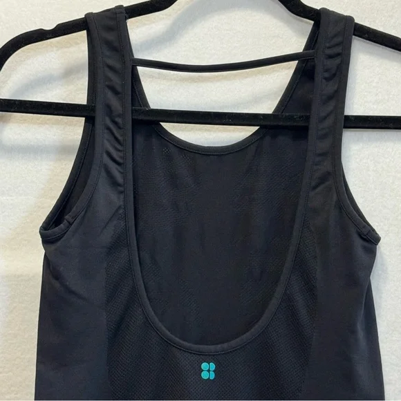 Sweaty Betty Black Tank Top Women's Sz XS Performance Running Yoga Seamless Mesh - Picture 6 of 7